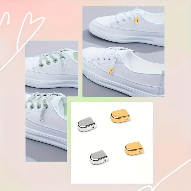 12 Pack Metal Shoe Clips No-Tie for Men and Women Durable Solid Color