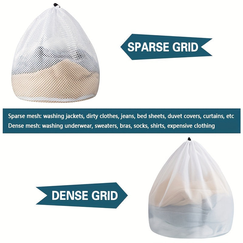 Mesh Laundry Bags Set, Polyester, Large, Drawstring Closure, Machine Washable