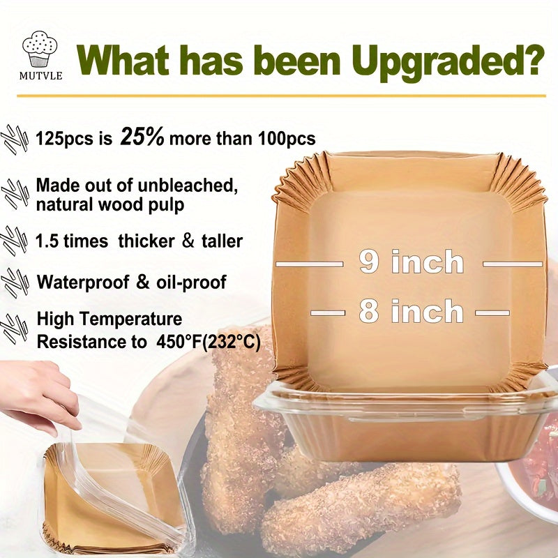 50 Round Non-Stick Air Fryer Liners 22.86cm Leakproof Parchment Paper for 5-8QT Oven