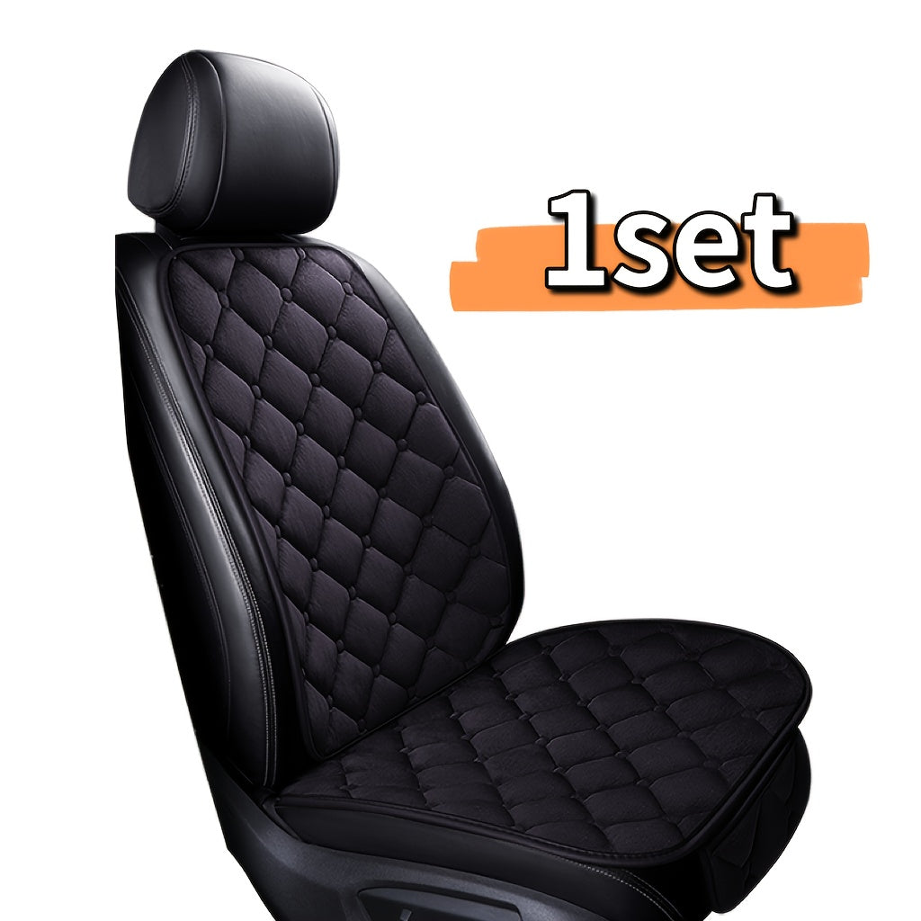 Set of 2 Plush Car Seat Cushion Covers Oval Shape Universal Fit for Front Seat Bottom and Backrest
