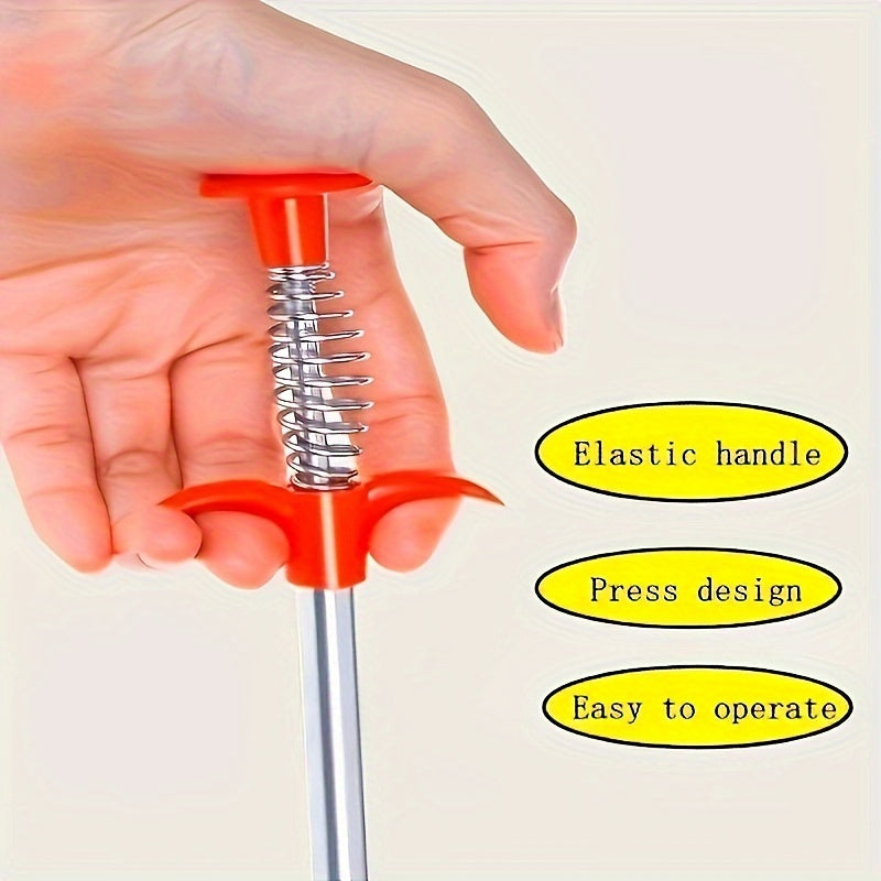 Metal Plumbing Snake with Four-Claw Design for Drain Cleaning in Kitchen Bathroom Wash Basin