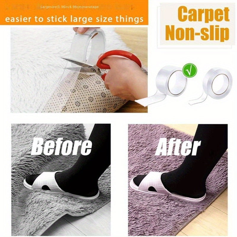 Reusable Double-Sided Adhesive Nano Tape for Furniture Wall Mounting Washable and Reusable 1/3/5m