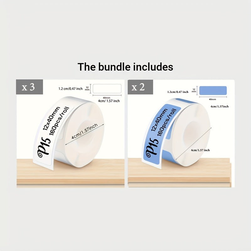 800pcs White Waterproof Labels for Office and Home Organization 1.19cm x 3.99cm