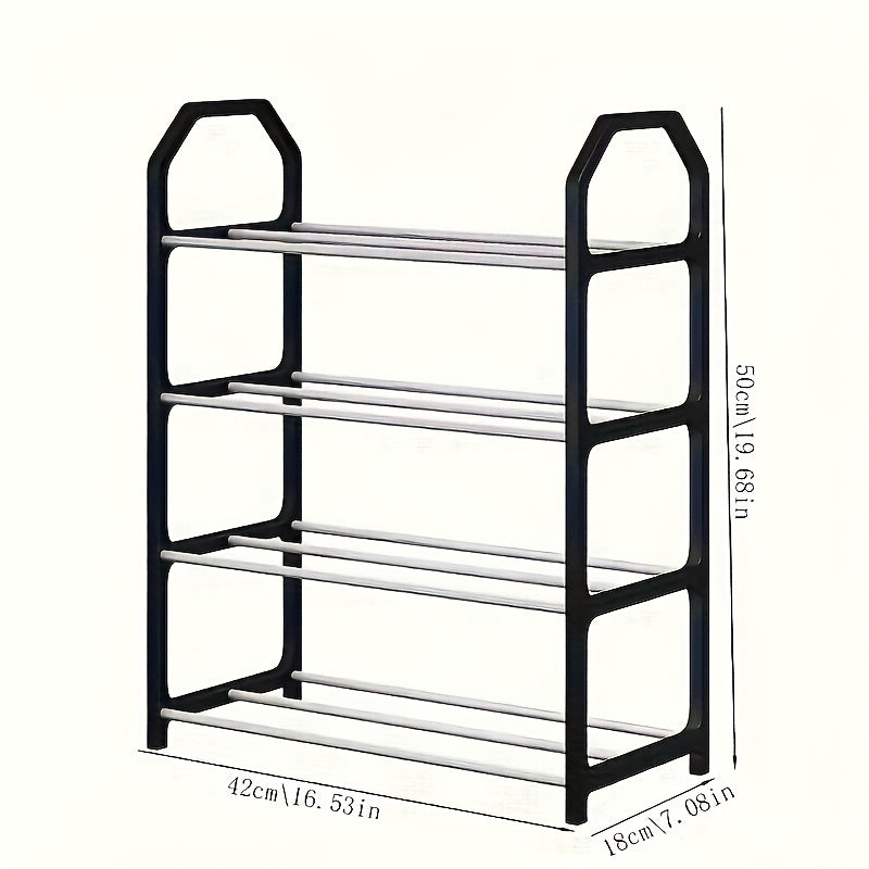 4-Tier Metal Shoe Rack Organizer for Entryway and Bedroom Sturdy Floor Mount Durable and Odorless