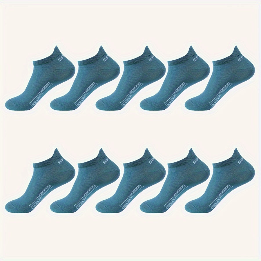 Unisex Cotton Blend Crew Socks 5 Pairs Sweat Absorption Anti-Odor Breathable