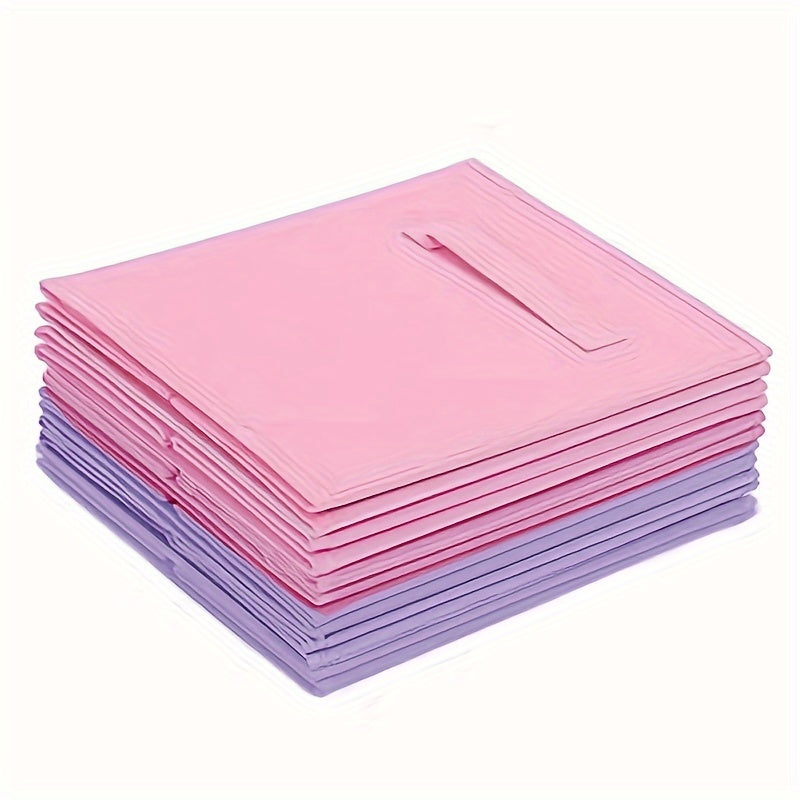 Set of 6 Pastel Purple Ombre Non-Woven Storage Boxes with Handles for Home Office