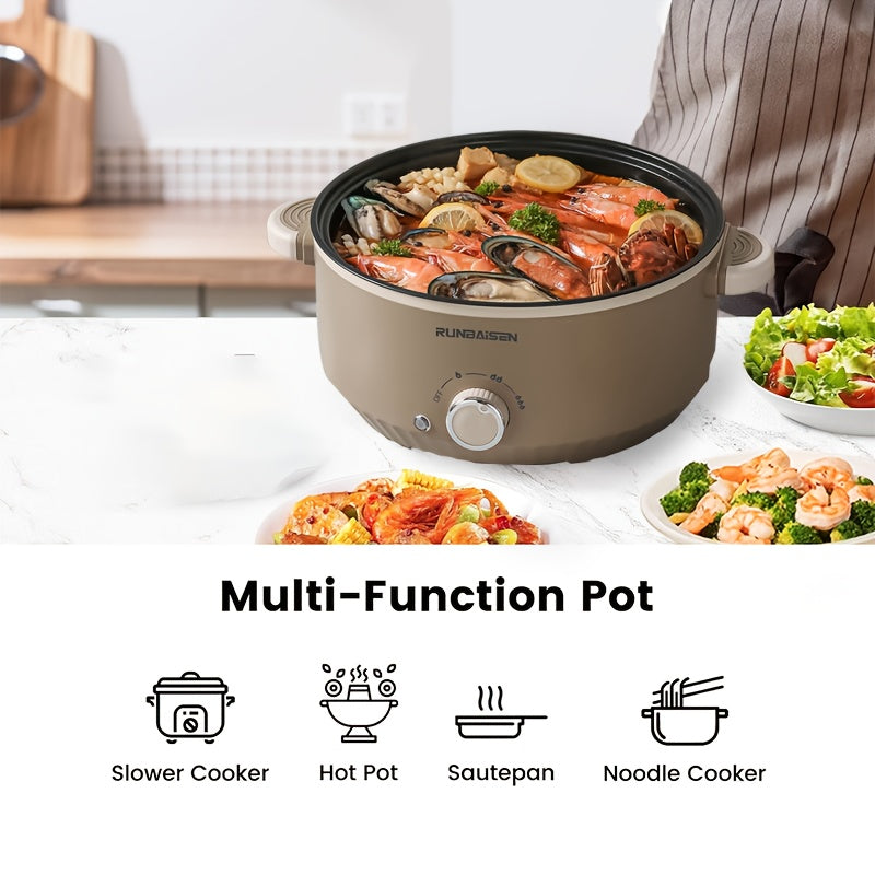 Электрический горячий горшок с большой емкостью и многофункциональным управлением, видимый таймер для домашнего ресторана