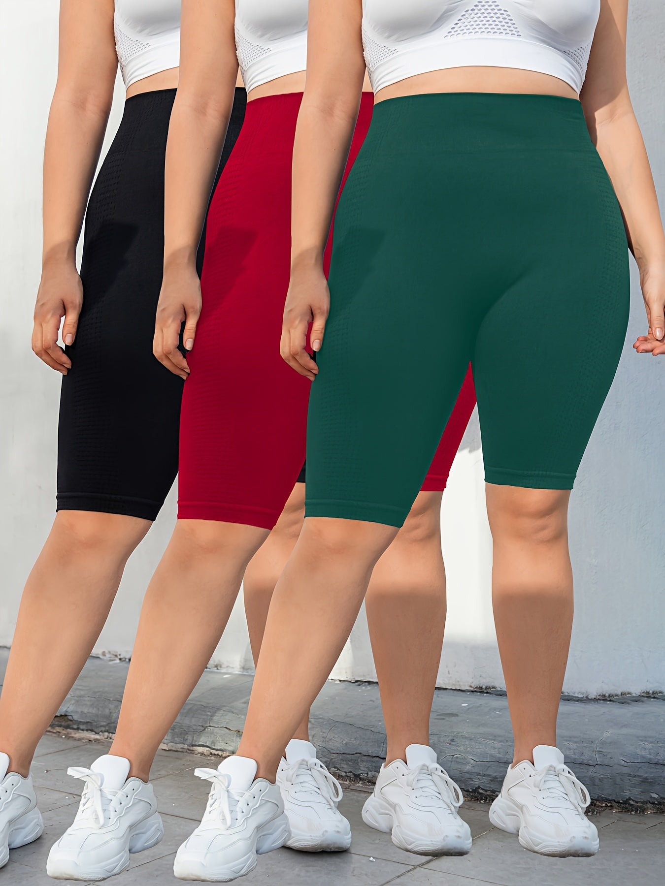 Women's High-Waist Peach Hip Seamless Shorts Plus Size Four-Way Stretch