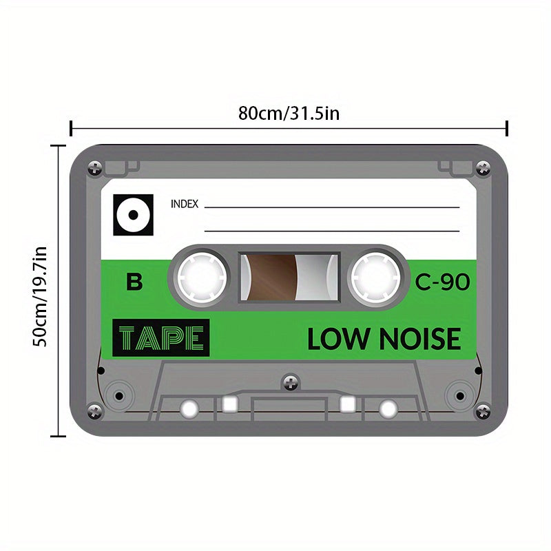 Retro Kasseta Lenta Ilhomlangan Eski Mat - Yorqin, Sirpanmas va Dog'ga Bardoshli Oshxona Gilami Uy Dizayni, Kirish Joyi va Esik Oldi Uchun