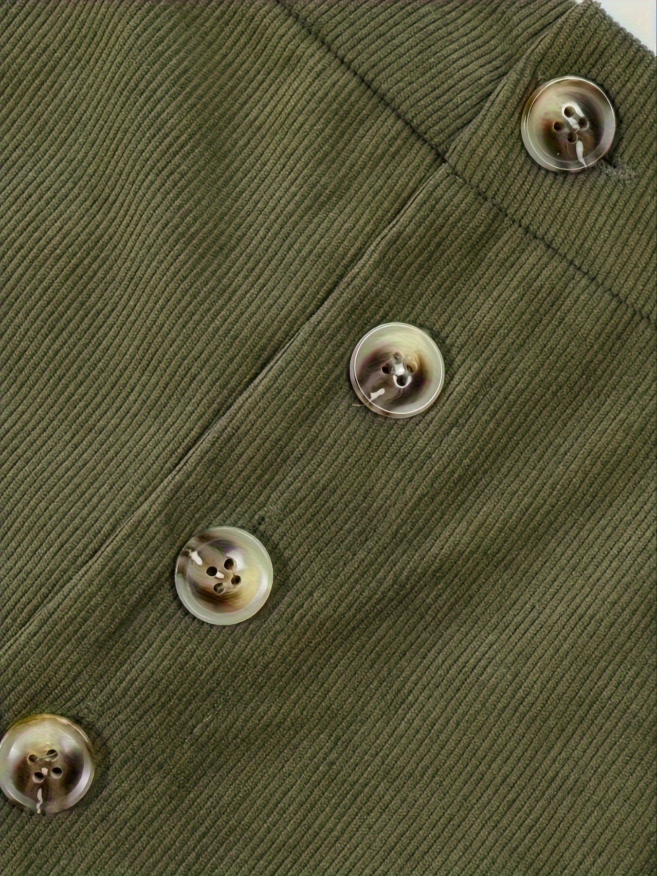 Usmonli tugma tafsilotlari bilan zamonaviy kattalar uchun korduroy yubka, bahor va kuz uchun ideal, mashinada yuvish mumkin.