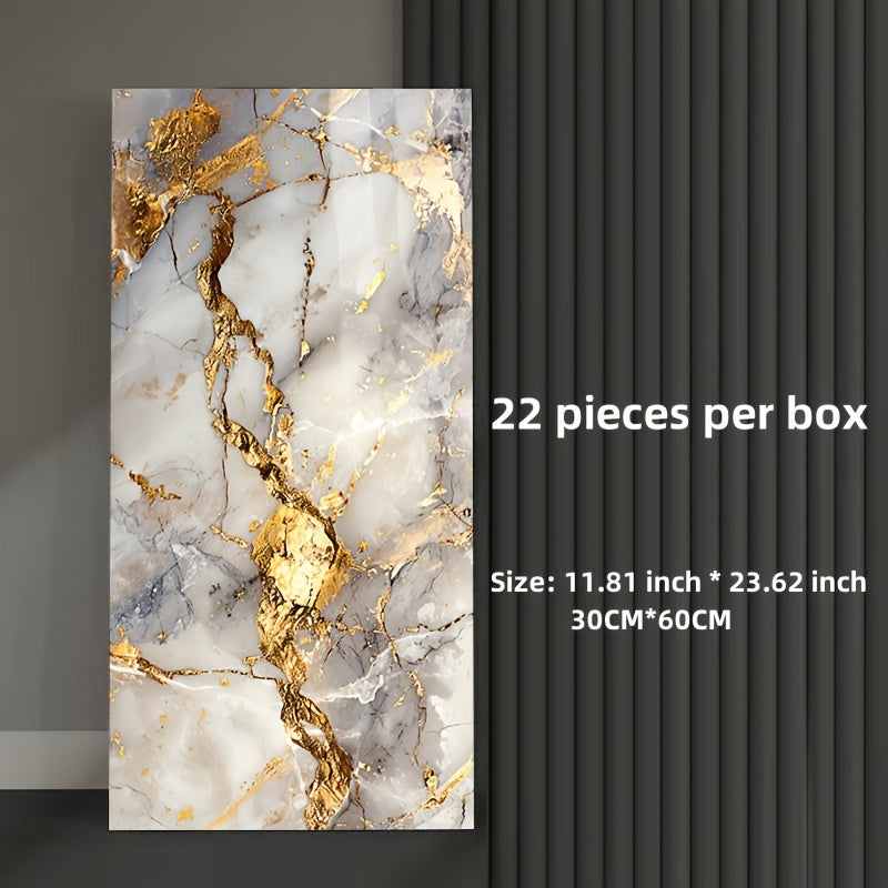 3D Imitation Marble Ceramic Wall Stickers Self-Adhesive for Home Decoration 10/22pcs