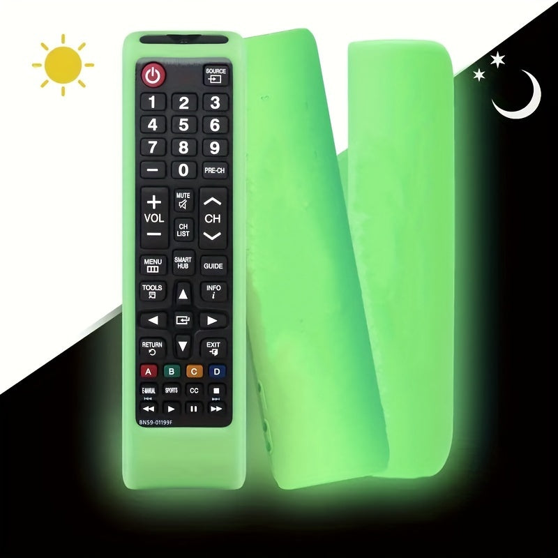 Silicone Remote Control Cover for Samsung Smart TV Shockproof Dustproof with Lanyard and Glowing Button