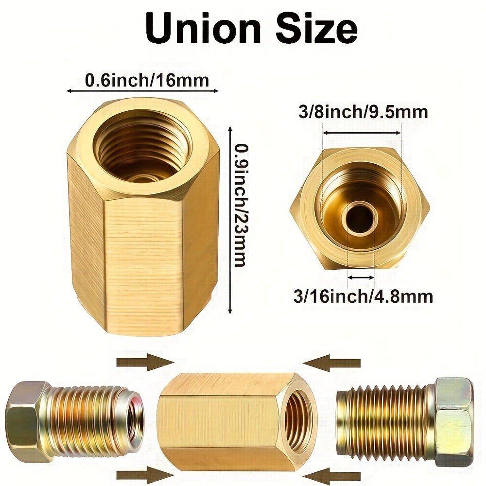 Набор из 12 фитингов для тормозных линий для трубок диаметром 3/16 и 1/4 дюйма