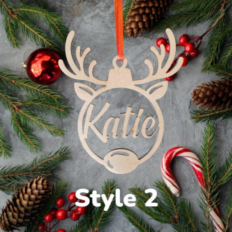 Personalized Christmas Tree Hanger with Custom Name Holiday Decor Gift