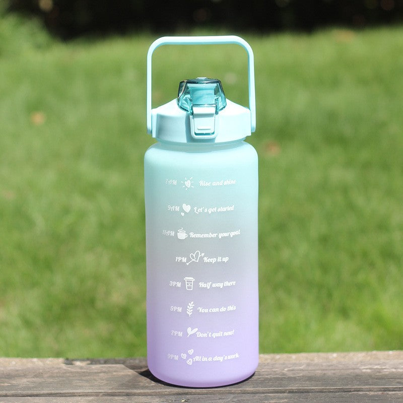 Gradient 2L Water Bottle with Straw Handle Lockable Lid for Climbing Outdoor