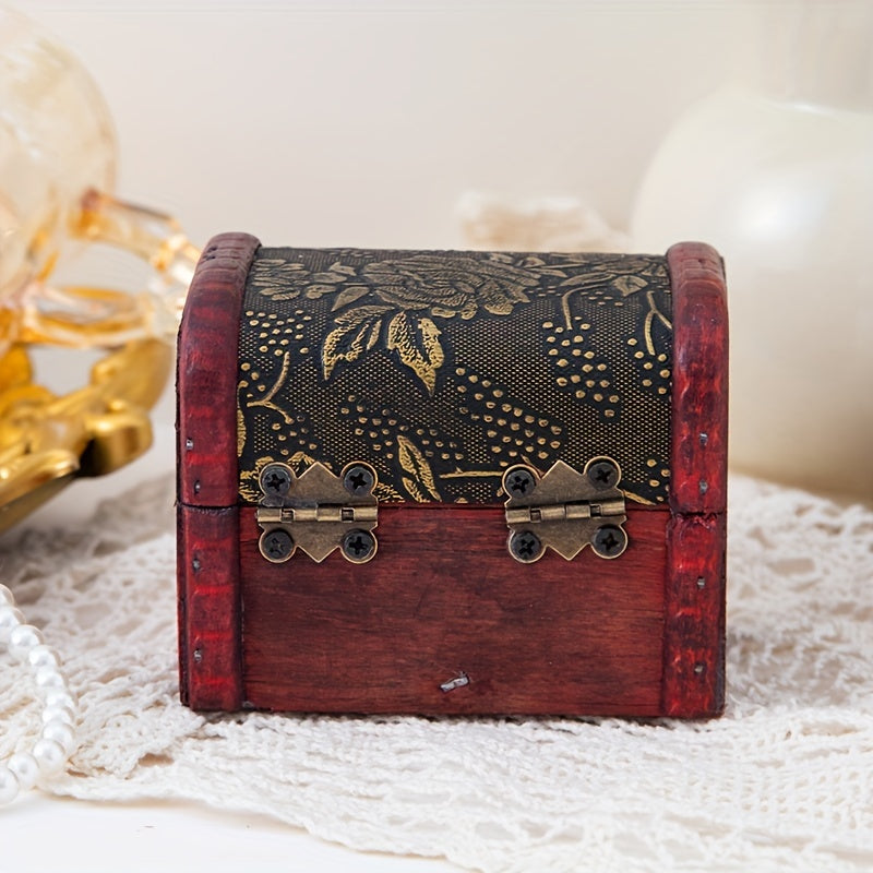 Faux Leather Jewelry Organizer Box with Hook Closure for Accessories and Jewelry Storage