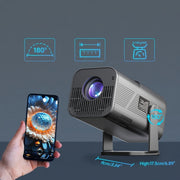 Mini 4K HD simsiz proyektor WiFi bilan, avtomatik keystone, yorqin LED, ichki o'yinlar va ofis uchun