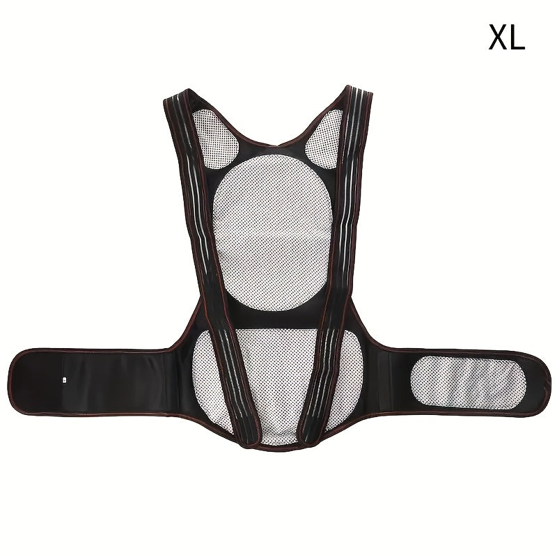 Unisex Waist Support Belt with Magnet Hot Compress Back Shawl Adjustable Orthopedic Brace