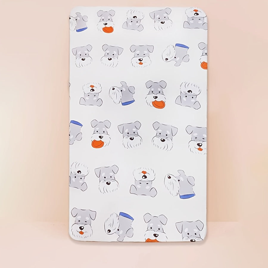 Sábana de tela de punto suave para cuna para recién nacidos y niños pequeños con estampado de animales, no impermeable, lavable a máquina