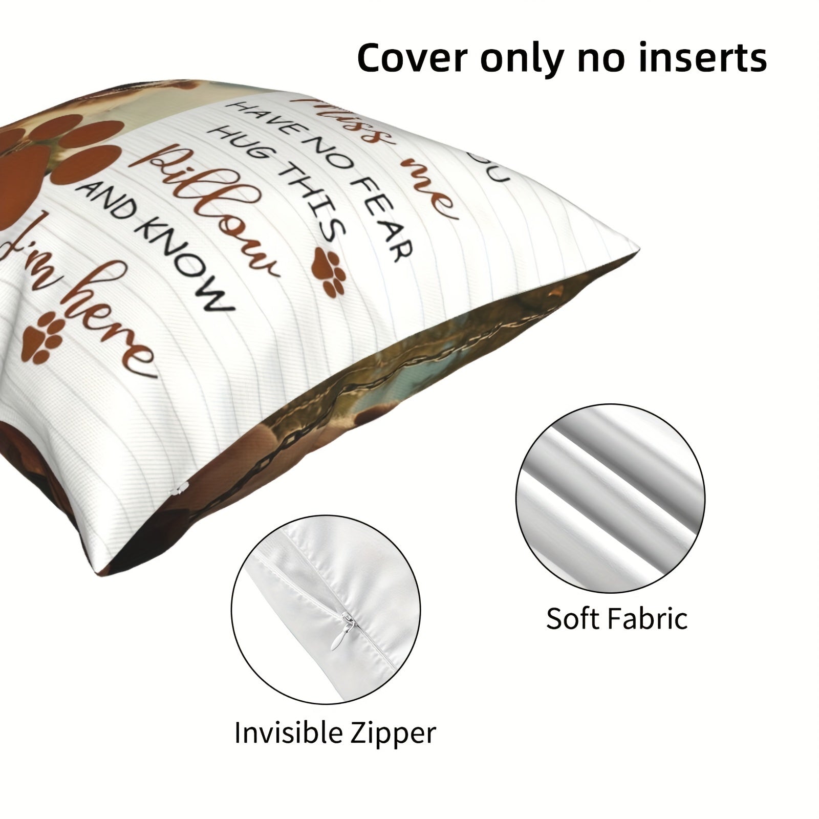 Maxsus hayvonlar uchun suratli yostiq qoplami, ikki tomonlama bosma, uy bezaklari, xotira sovgʻasi