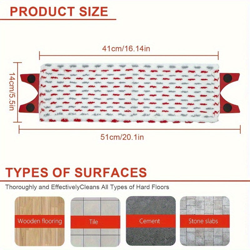 Set of 3 Extra-Large Microfiber Mop Pads for Wet and Dry Cleaning