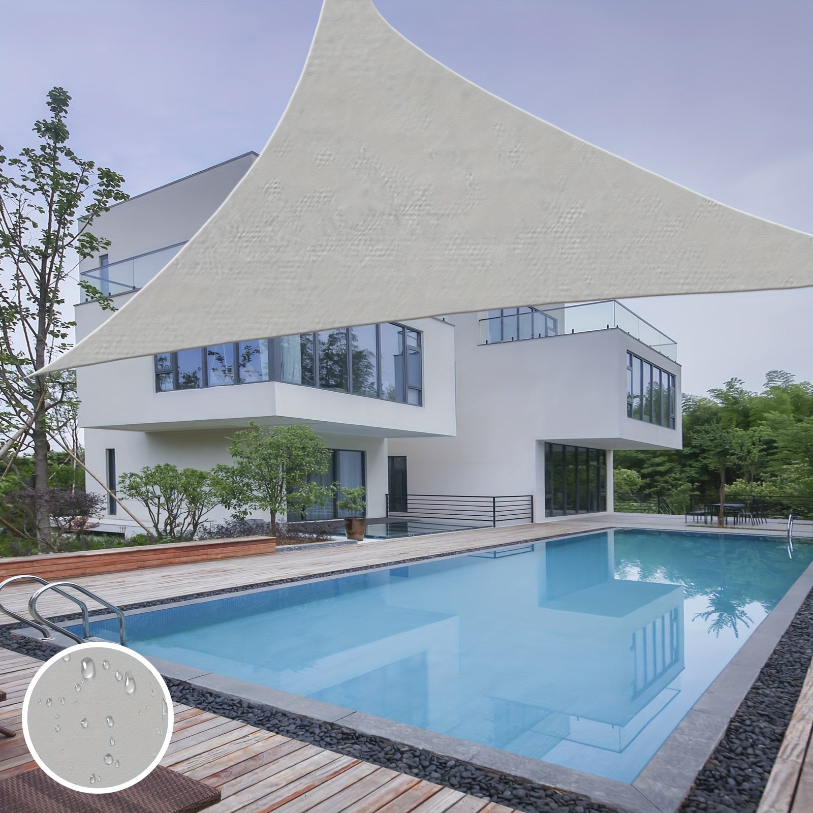 Triangle Canopy Sun Shade with UV Protection Polyester Fabric for Patio and Camping