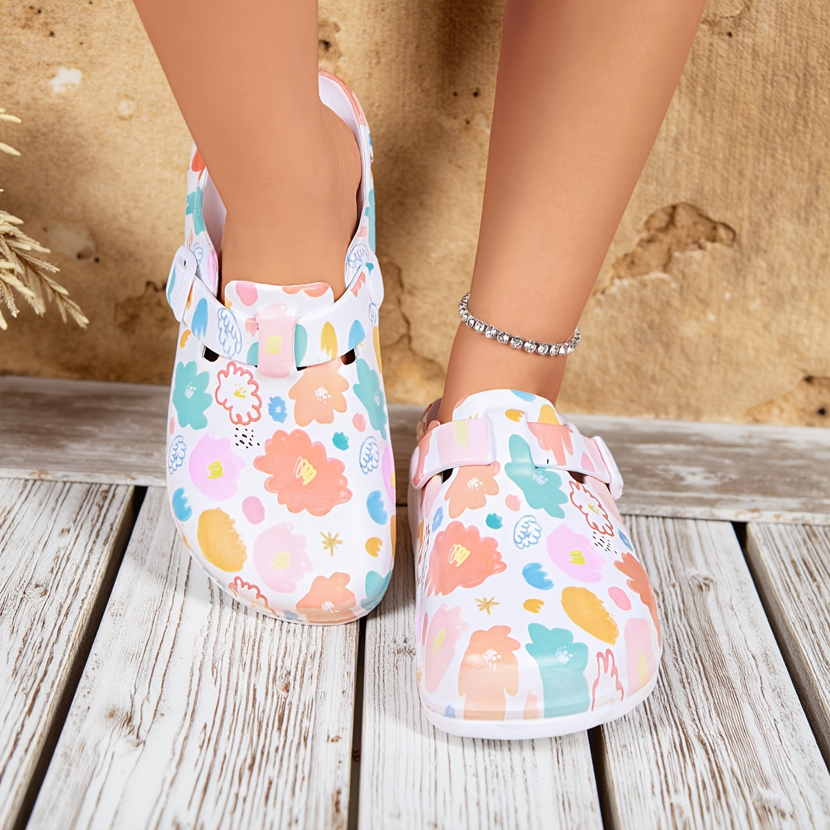 Women's EVA Mule Shoes Cartoon Print Non-Slip Lightweight Sandals