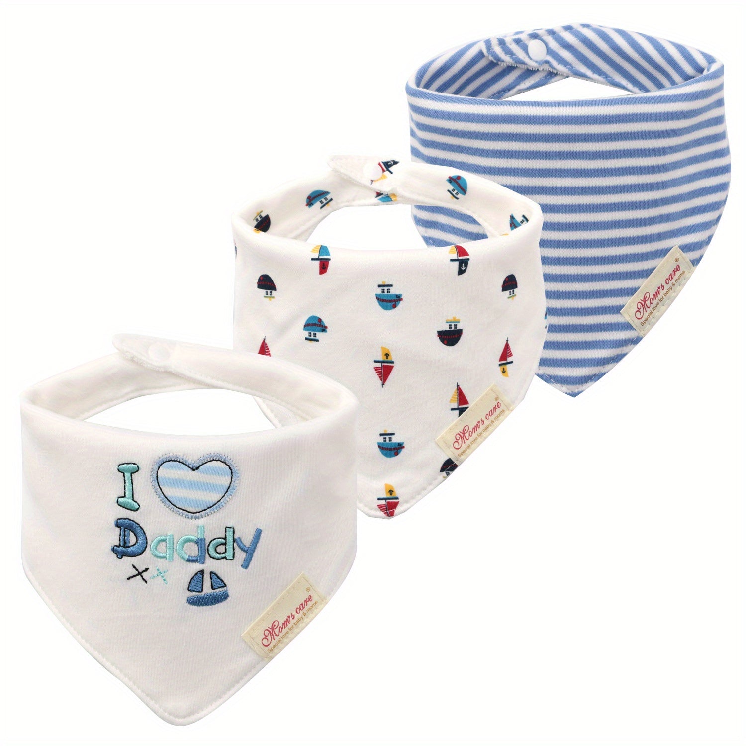 Baby Bibs and Saliva Towels Set for Toddlers with Adjustable Neck Bib and Cartoon Embroidery