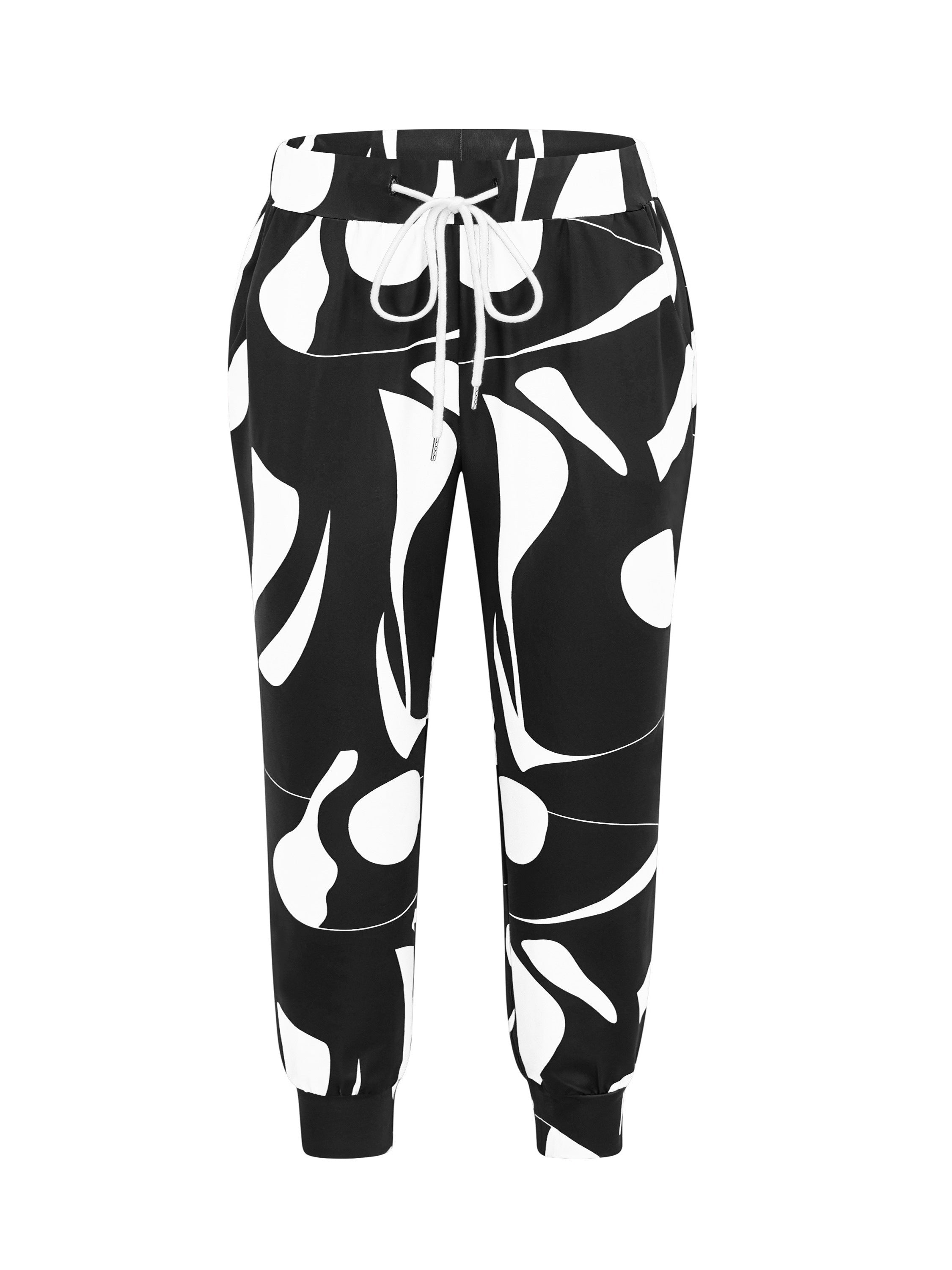 Women's Plus Size Harem Pants Polyester Elastane Casual Drawstring