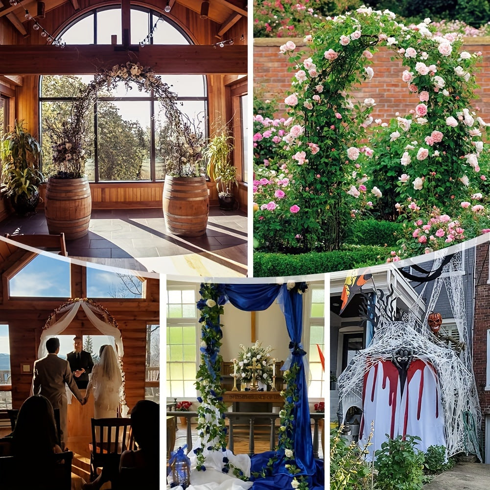 Metal Garden Arch 254cm Gothic Style Heavy Duty Steel Climbing Plant Support