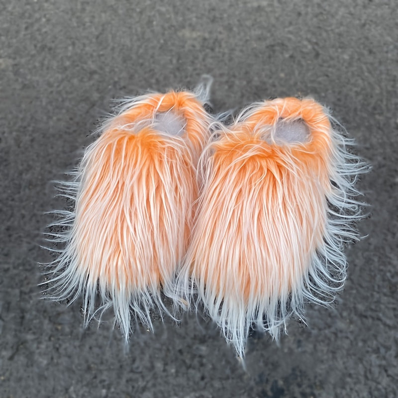 Ayollar uchun sun'iy junli uy ichki shippaklar, yumshoq mato oyoq kiyimlari bilan qulay va issiq