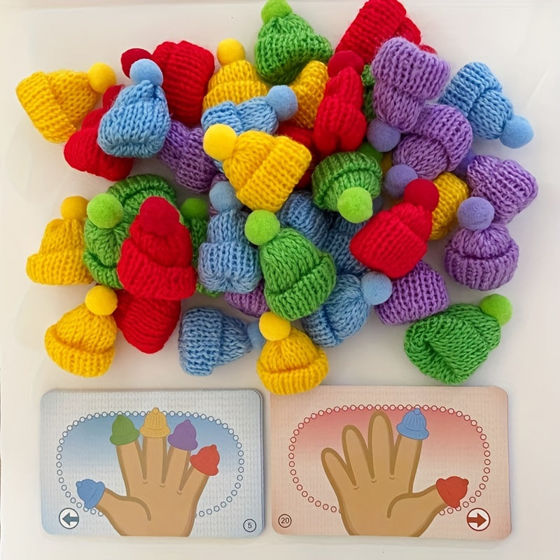 Educational Toy for Kids Age 3+ Finger Toy for Hand Training Color Recognition Crochet Texture