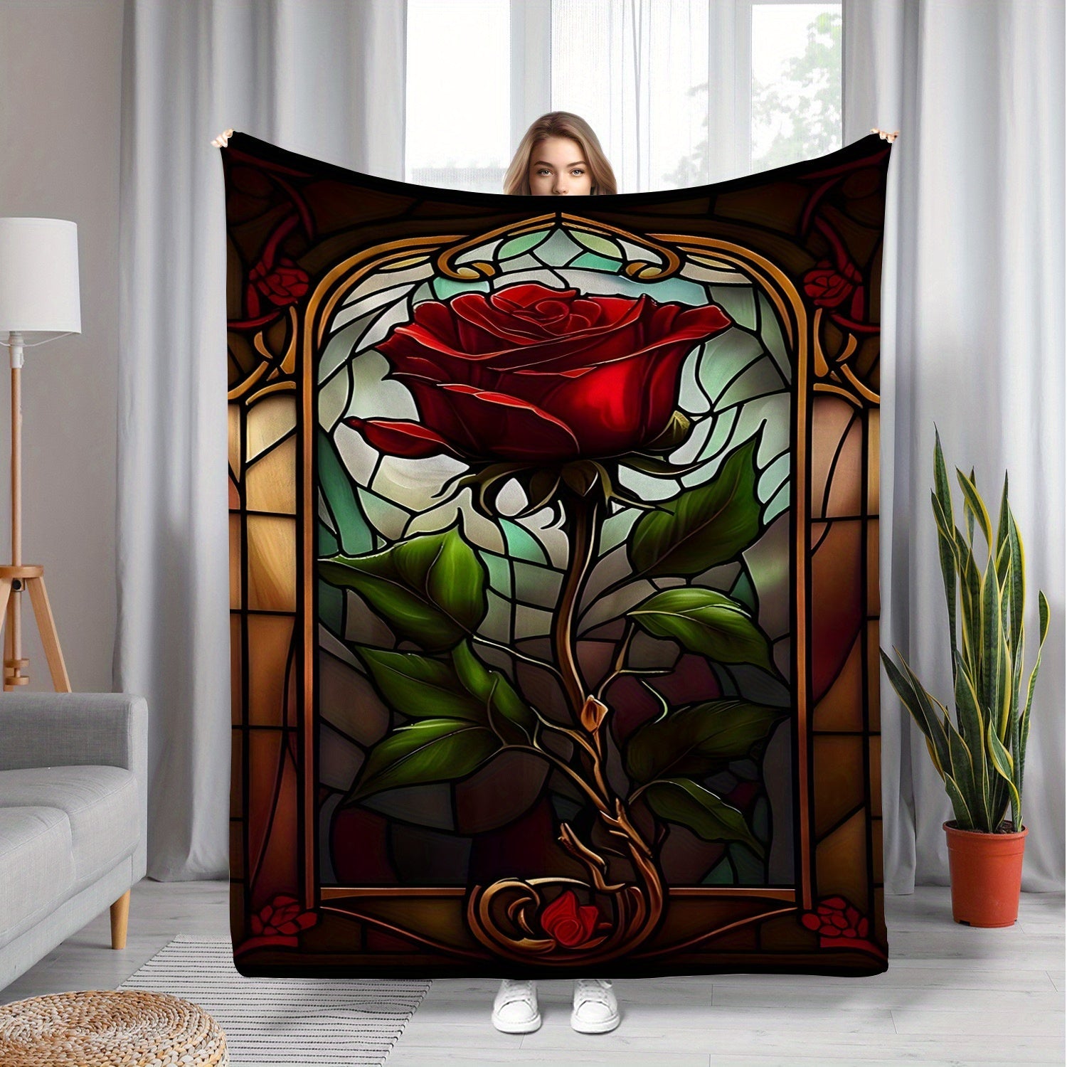 Red Flannel Fleece Throw Blanket for Sofa Bed Couch All-Season Warm Gift