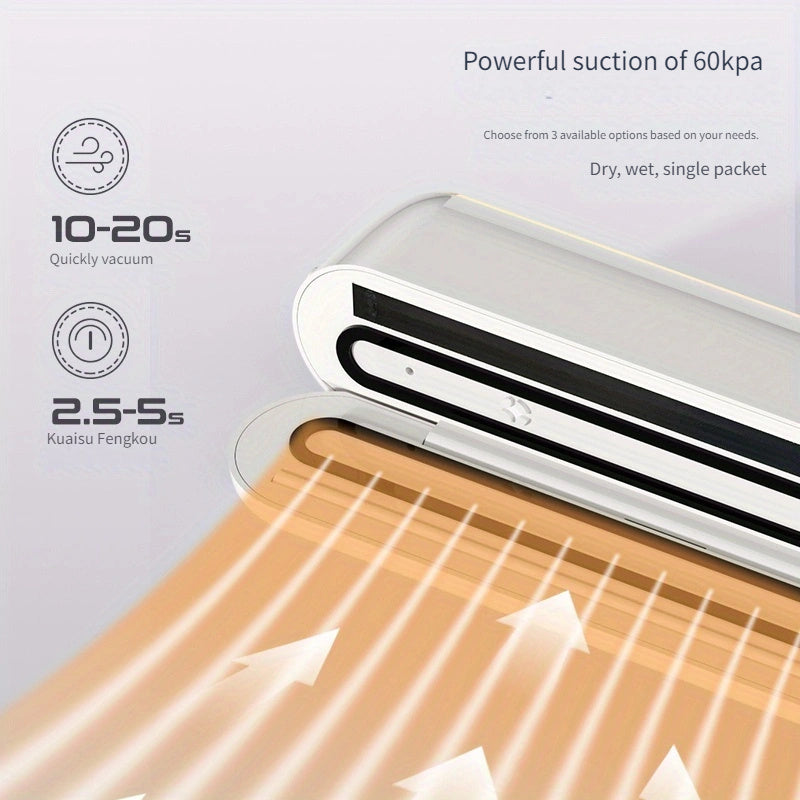 Portativ USB vakuum yopish uchun oziq-ovqatni saqlash uchun qayta tiklanadigan simsiz, kichik