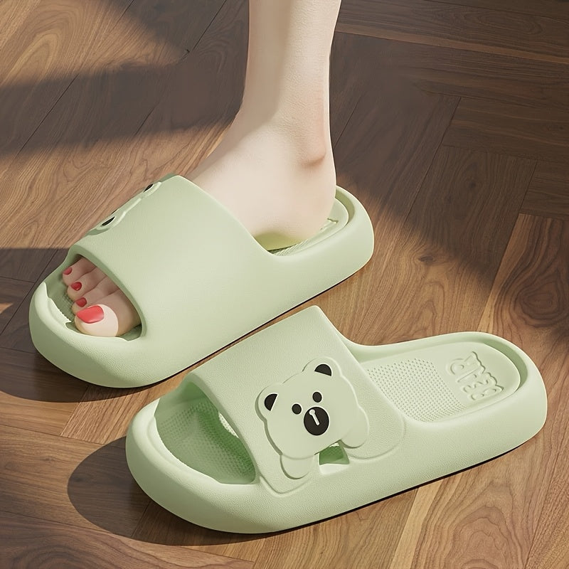 Unisex EVA Slippers Non-Slip Quick-Dry Open-Toe Bathroom Slides Gray White