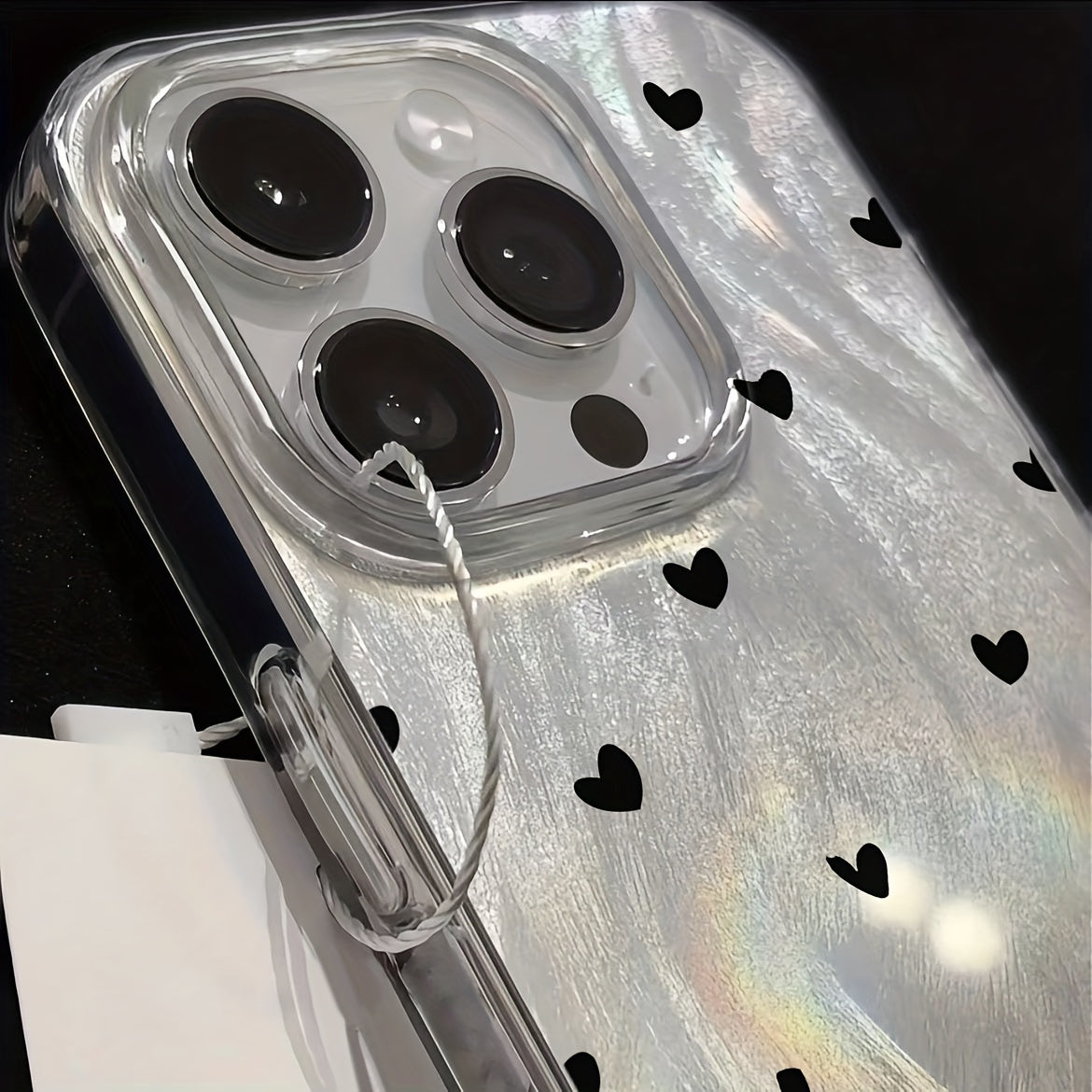 Elegant Feather Heart Phone Case for iPhone Models Acrylic Minimalist Stylish Gift