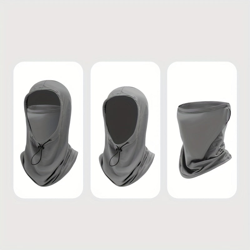 Unisex Ice Silk Balaclava Set with Sun Protection UV Neck Gaiter and Cap