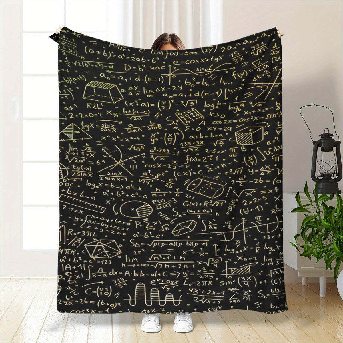 Mathematical Formula Print Flannel Fleece Throw Blanket Hypoallergenic Soft Polyester All Seasons