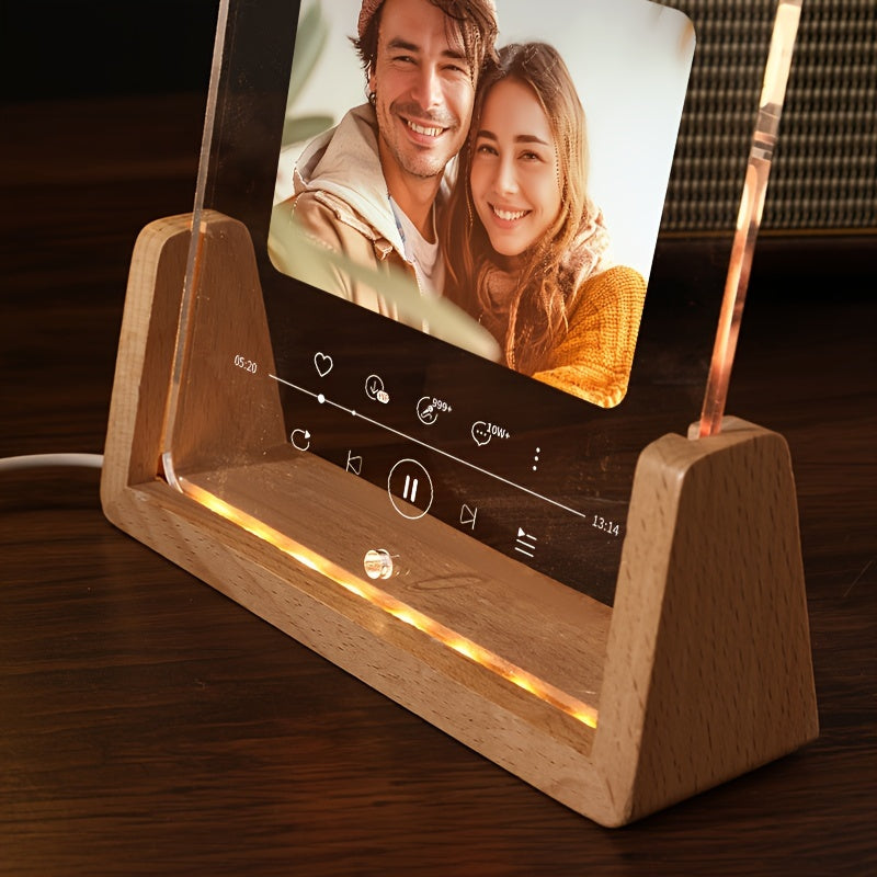 Personalized Luminous Acrylic Photo Frame for Girlfriend Boyfriend Friends Gift