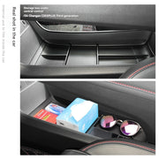 Center Console Storage Box Tray TPE Multi-Compartment Organizer for Vehicle