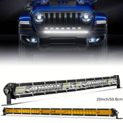 Barra de luz LED para todoterreno de 50.8cm, luz blanca y amarilla, foco y luz de inundación, lámpara de trabajo para coche ATV