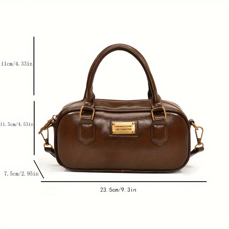 Ayollar uchun Chic va Minimalist Boston sumkasi, ajratiladigan belbog' bilan, zip yopilishi va bir nechta ranglarda polyester astar.