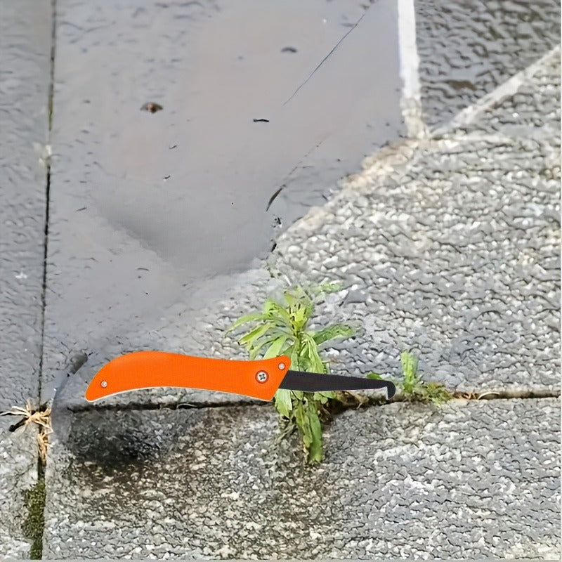 Heavy-Duty Metal Weed Puller Tool Garden Weed Remover for Pathways Lawn Orange