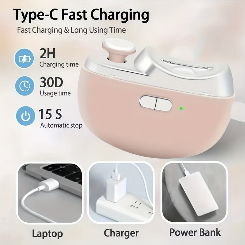 2-in-1 Electric Nail Clipper and Polisher USB Rechargeable Portable Nail Care Device