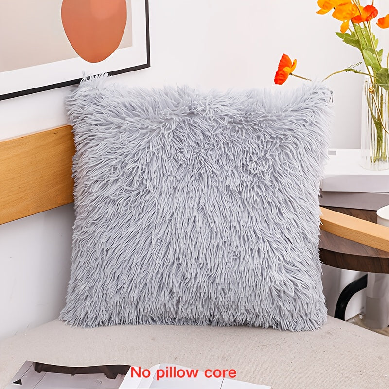 Colorful Faux Fur Throw Pillow 45X45Cm Soft Polyester Cushion for Living Room