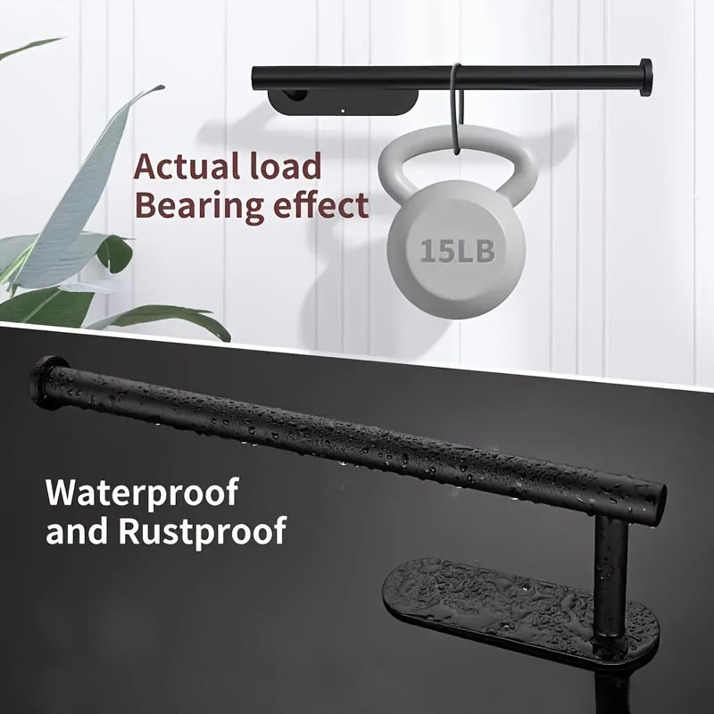 Modern No-Drill Paper Towel Rack Wall Mount Space-Saving Organizer