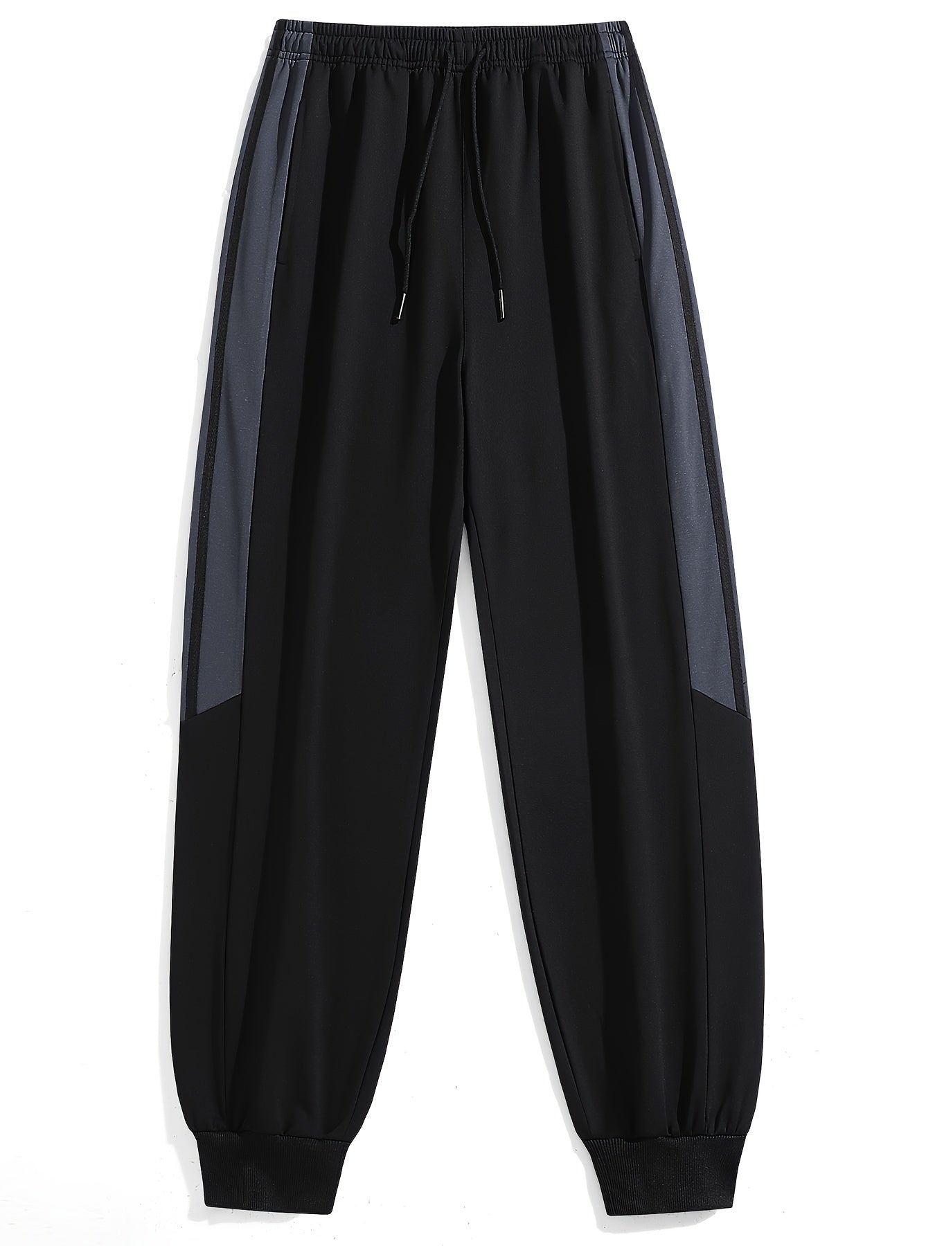 Men's Casual Sports Suit with Stripes Long Sleeve Polyester Knit Fabric