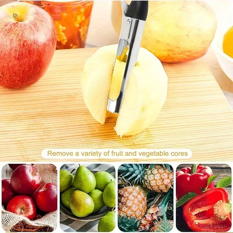 Stainless Steel Apple Corer with Ergonomic Handle for Fruits and Vegetables