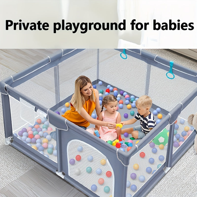 Large Baby Playpen for 0-3 Years Soft Mesh Anti-Slip Base Indoor Outdoor Safety Playard