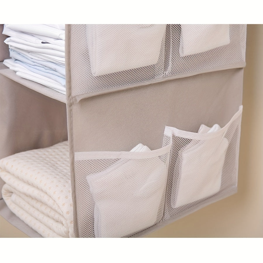 Foldable Wardrobe Storage Hanging Bag with 4 Layers for Clothes and Accessories